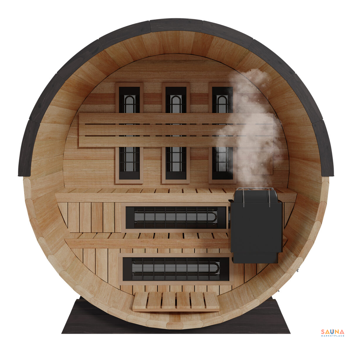 Finnmark Thermo-Aspen Combination Barrel Sauna Fd-7 | Infrared And Traditional 6X6 Outdoor Barrel Sauna, Thermo-Aspen - Image 7