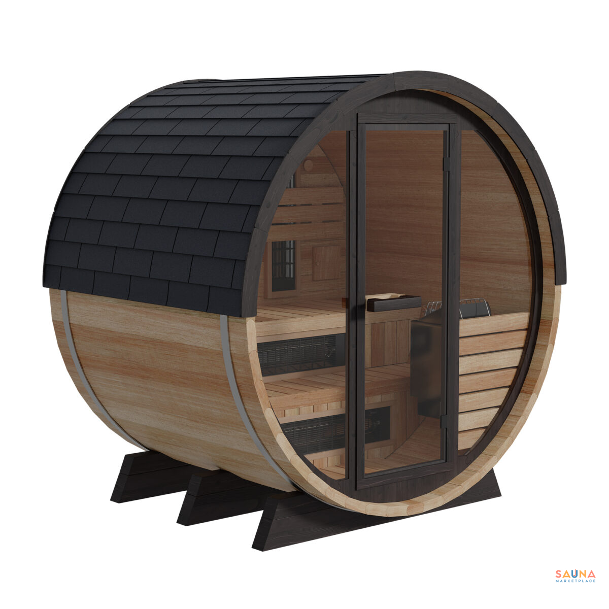Finnmark Thermo-Aspen Combination Barrel Sauna Fd-7 | Infrared And Traditional 6X6 Outdoor Barrel Sauna, Thermo-Aspen - Image 8