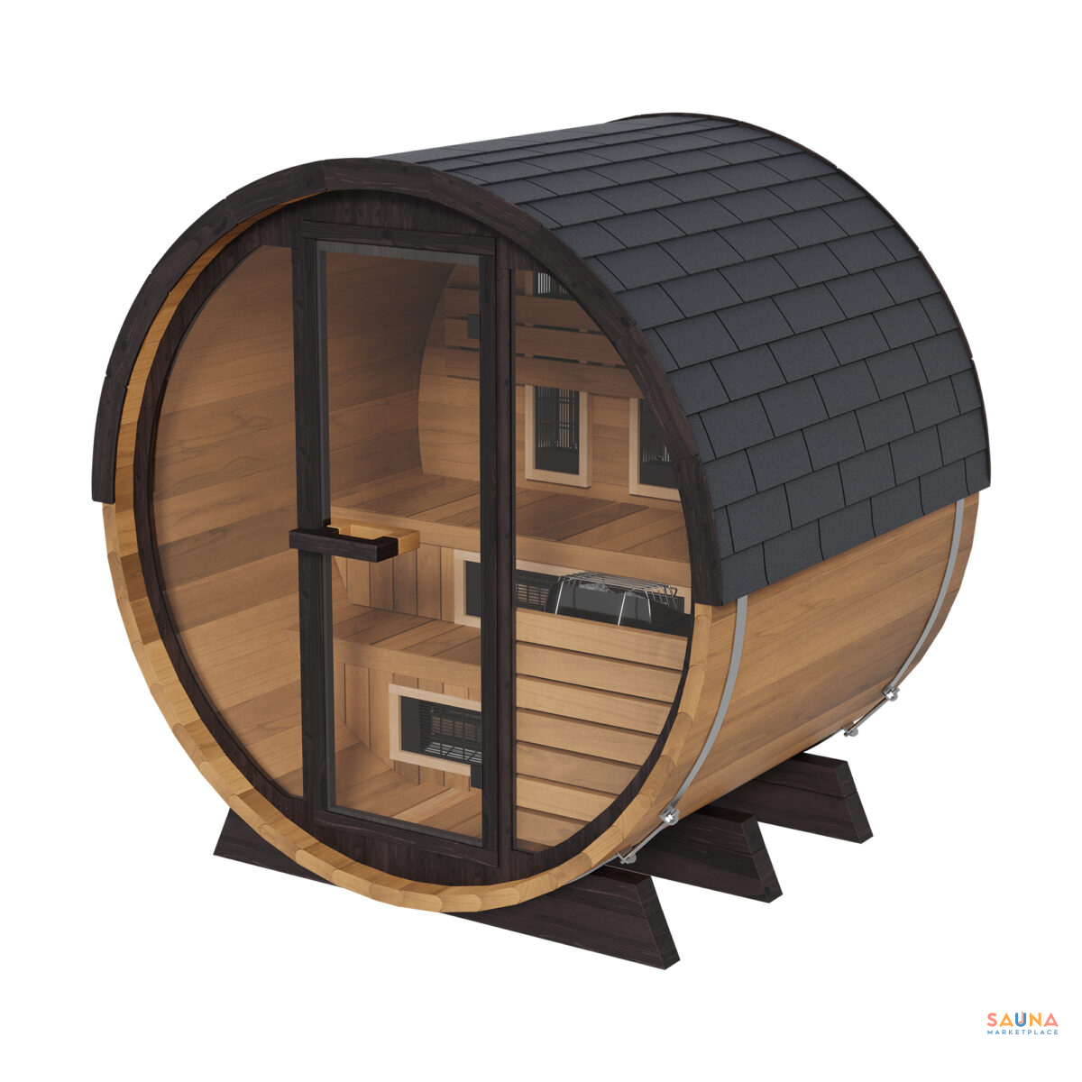 Finnmark Combination Barrel Sauna Fd-6 | Infrared And Traditional 6X6 Outdoor Barrel, Cedar - Image 11