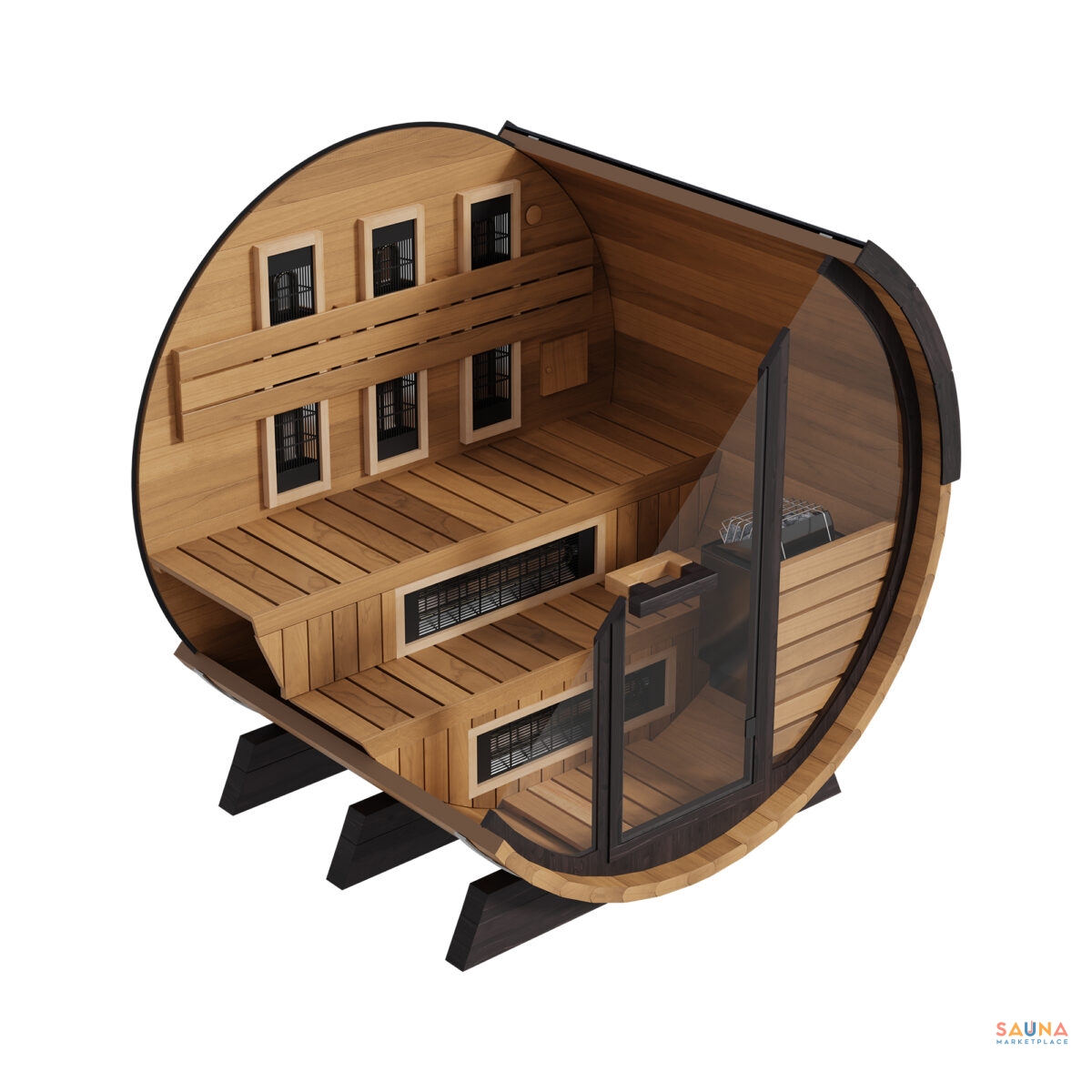 Finnmark Combination Barrel Sauna Fd-6 | Infrared And Traditional 6X6 Outdoor Barrel, Cedar - Image 14