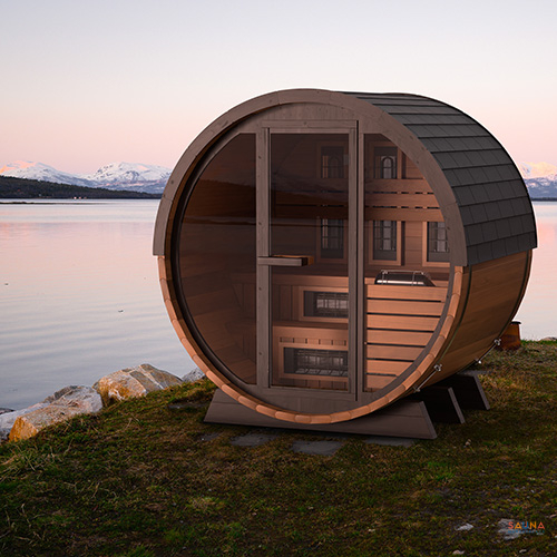Finnmark Combination Barrel Sauna Fd-6 | Infrared And Traditional 6X6 Outdoor Barrel, Cedar