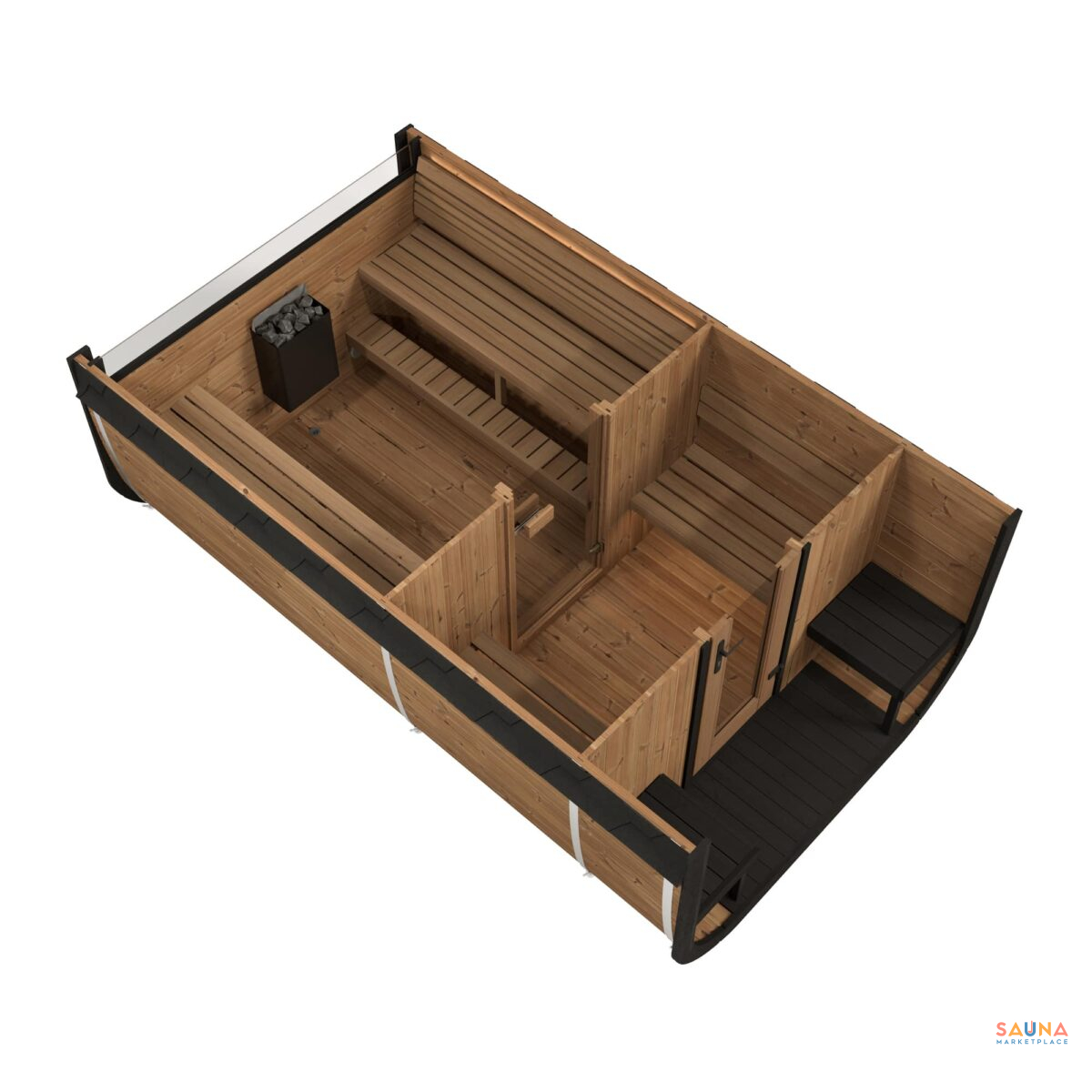Saunalife Cl12G | 8-Persons Outdoor Sauna With Changing Room And Porch - Image 13