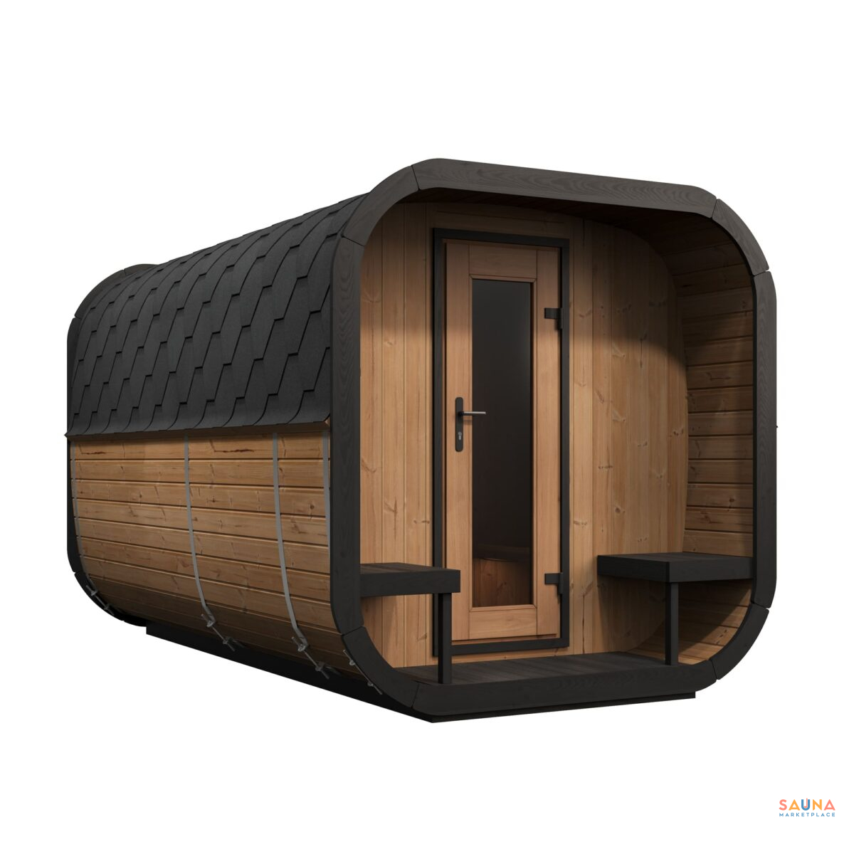 Saunalife Cl12G | 8-Persons Outdoor Sauna With Changing Room And Porch - Image 9
