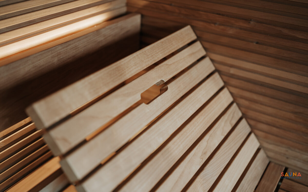 Adjustable Sauna Marketplace Bench Inside The Auroom Aera Outdoor Sauna Kit With 3 Bench Levels And Overhang