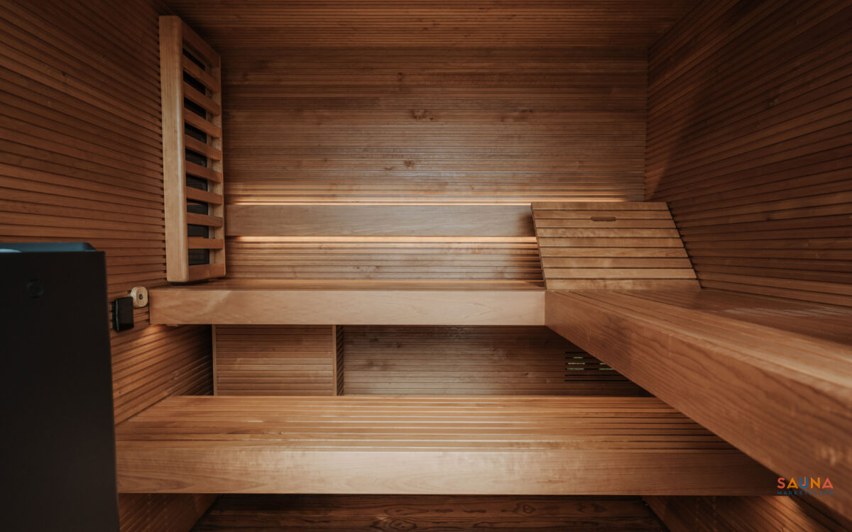 Auroom Aera Outdoor Sauna Kit With 3 Bench Levels And Overhang