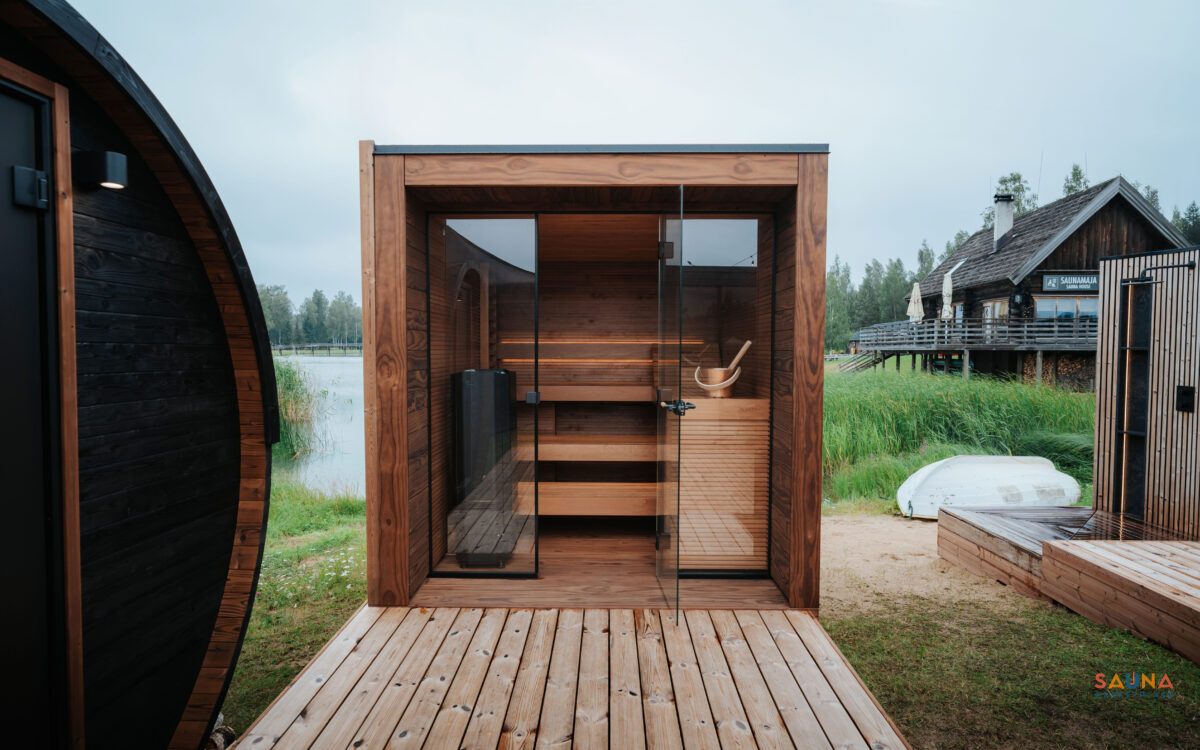 Auroom Aera Outdoor Sauna With 3-Tier L-Bench, Overhang, And Porch - Preorder Now! - Image 23