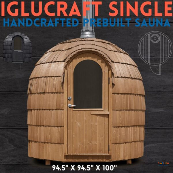 Iglucraft Single Iglusauna — Fully Assembled Outdoor Sauna (Up to 4‑Person)