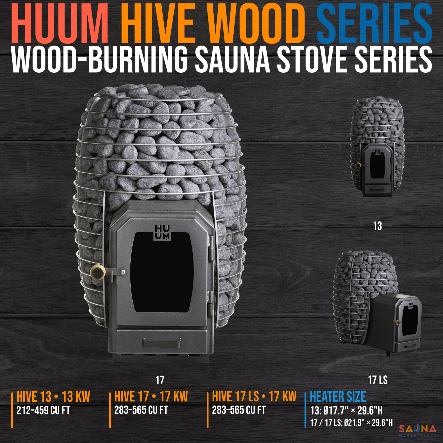 HUUM HIVE Wood-Burning Sauna Stove | 13, 17 & 17 LS