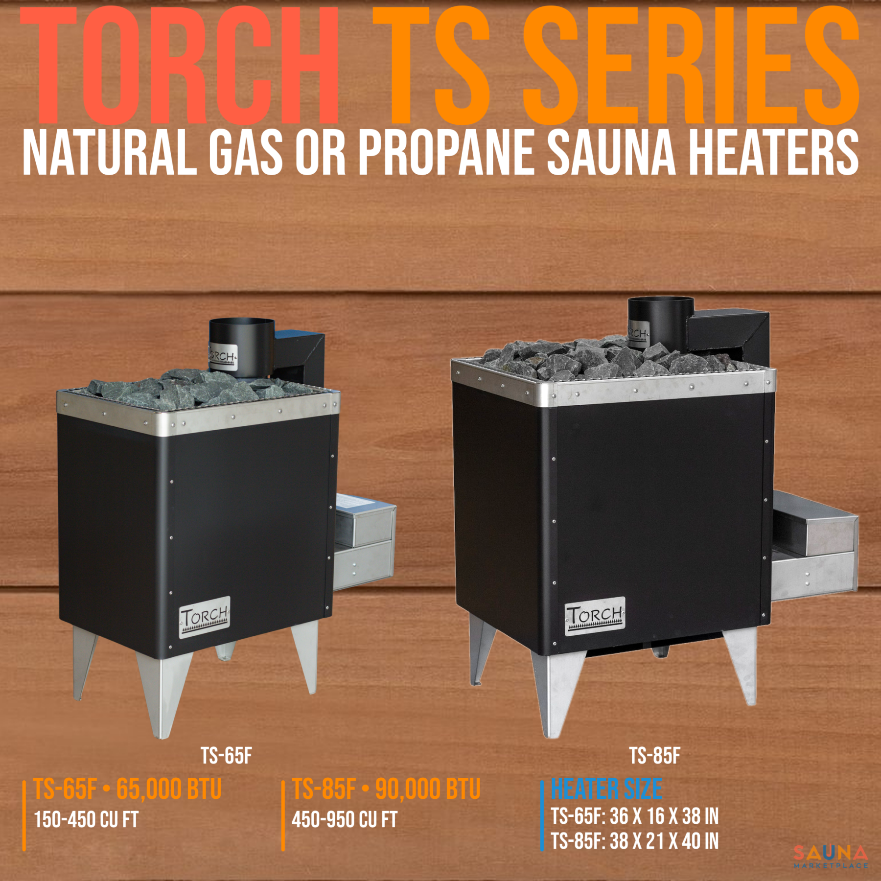 洋楽 South Heat Torch TS-65F and TS-85F Gas Sauna Heater | Natural Gas or Propane