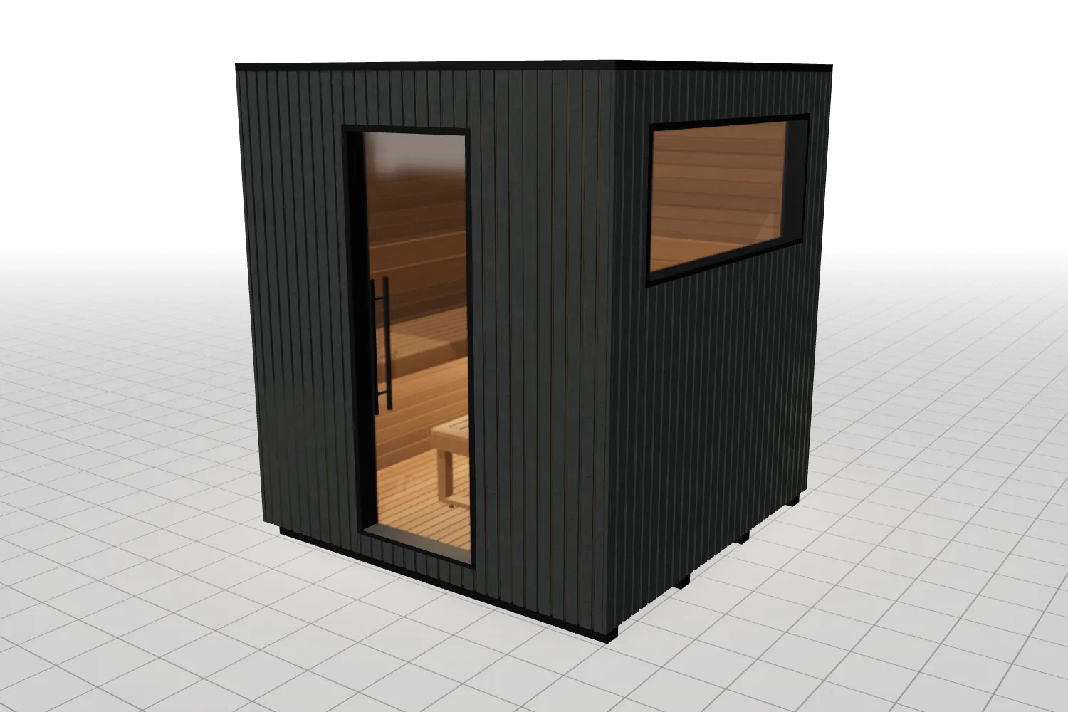 3D view of the Auroom Garda Prebuilt Sauna