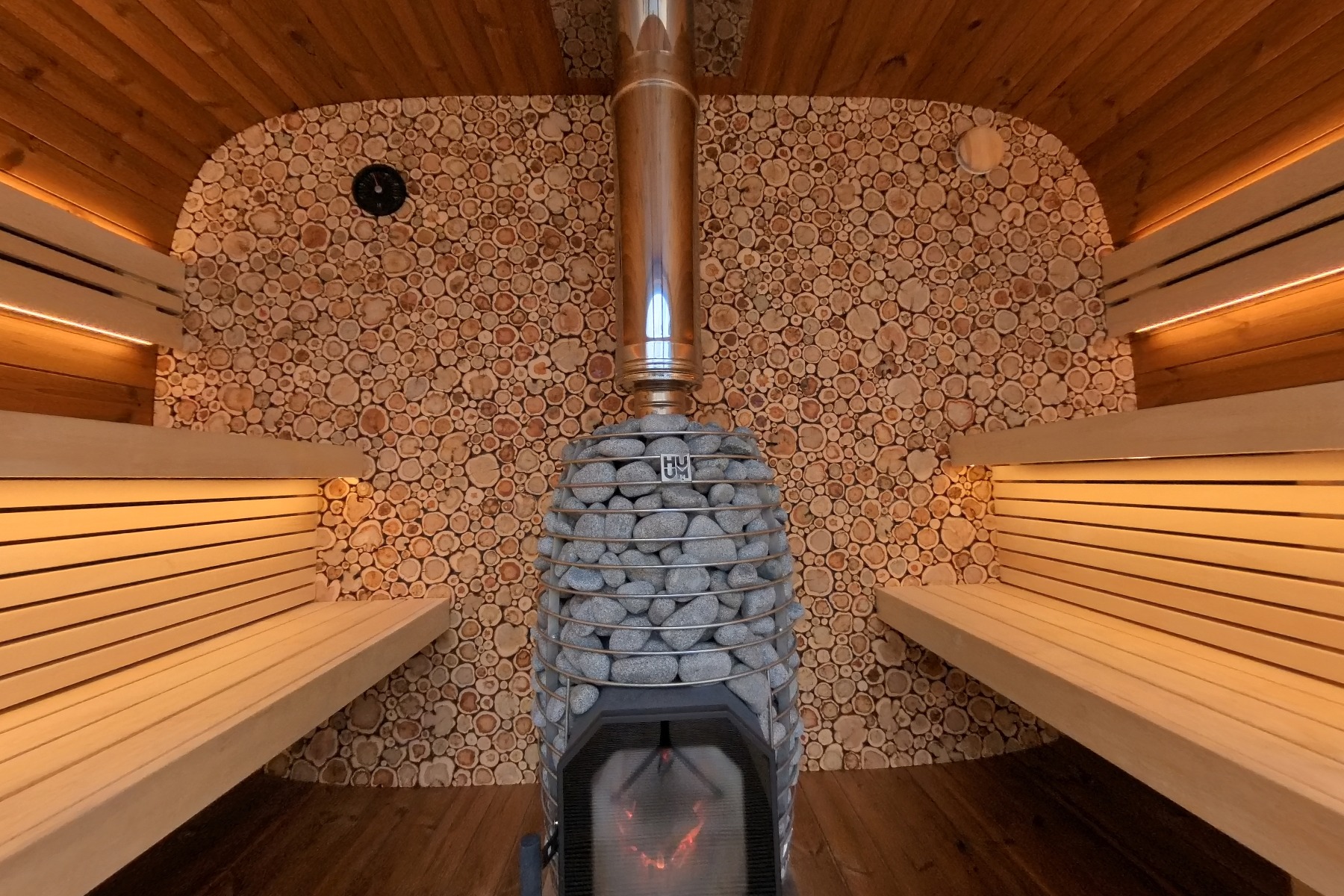 Inside the Leil Round Cube Single 2.6 m on Leil’s balcony in Estonia